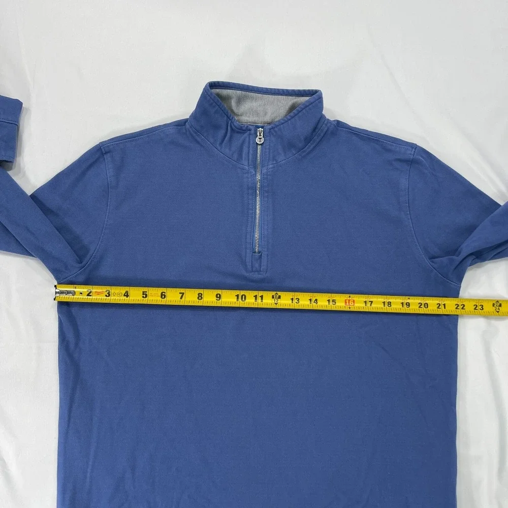 Twillory 1/4 Zip Tailored Fit Sweater Mens Medium Blue Pullover Performance Golf